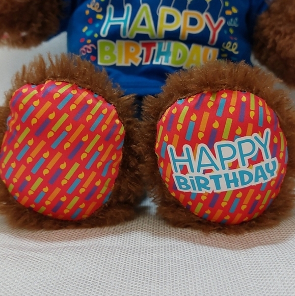 Build-A-Bear Classic Brown Birthday Teddy Bear (w/jeans & birthday shirt) - Picture 2 of 10